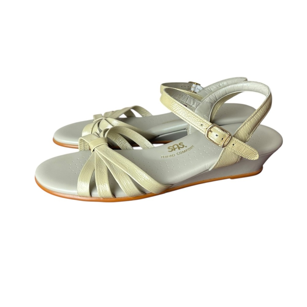 SAS Women's Bone Patent Leather Strappy Sandals